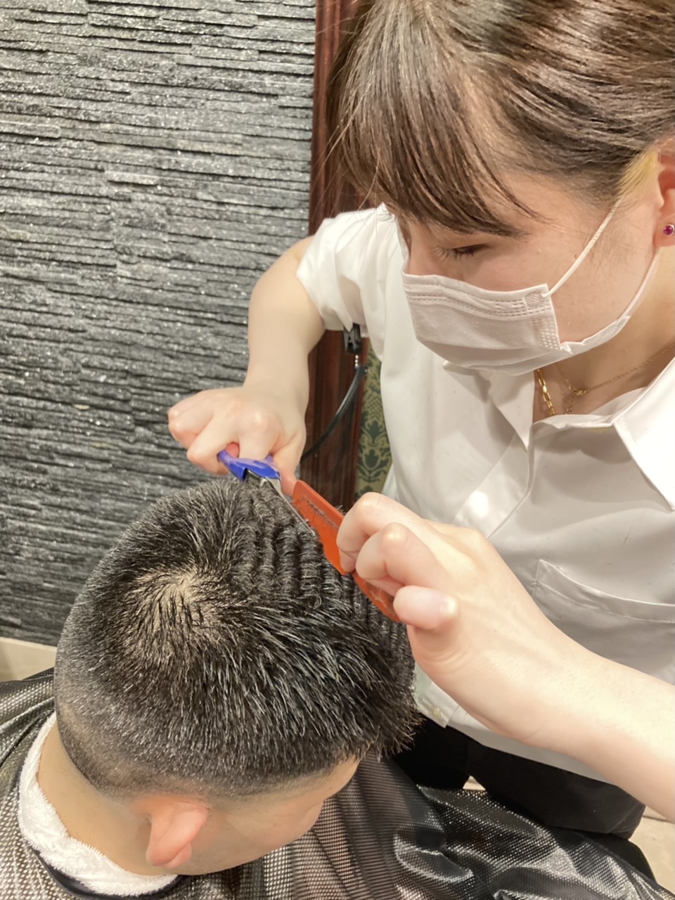 理容アイロン6mm 濡れパン ゆるパン パンチパーマ バーバー