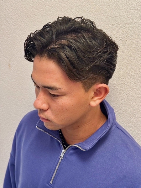 Middle Part × Natural Perm ×Business Hair