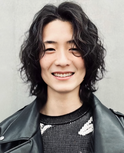 中長捲髮男士髮型