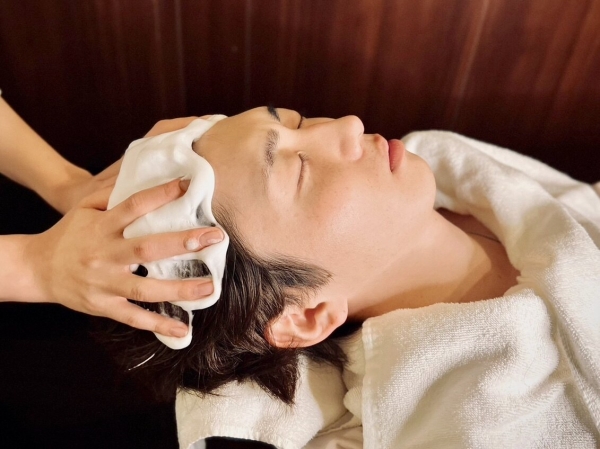 ヘッドスパで温まる