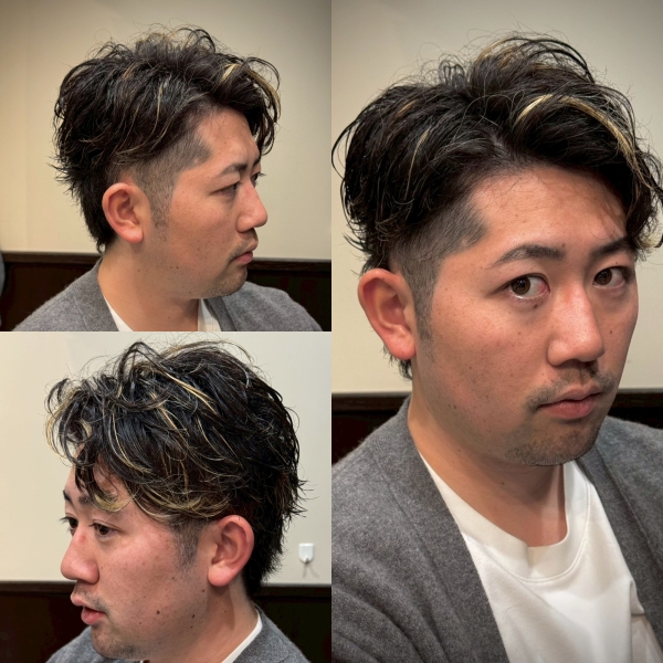 ハイライトミックスパーマフェード