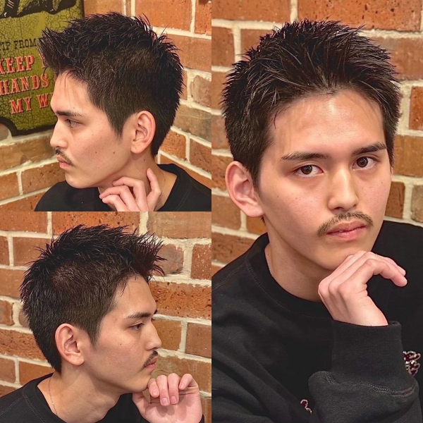 清潔感と男らしさを両立。王道スパイキーショートスタイル