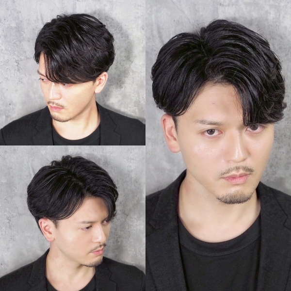 大人の色気漂うツヤ感センターパート