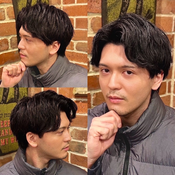 清潔感と余裕を両立するセンターパート×リバーススタイル