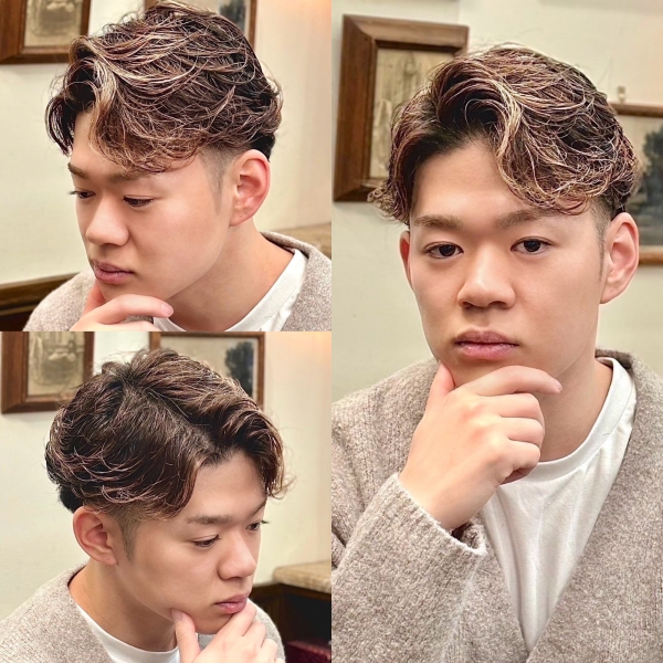 抜け感と品を両立。ニュアンスパーマ×ツーブロック