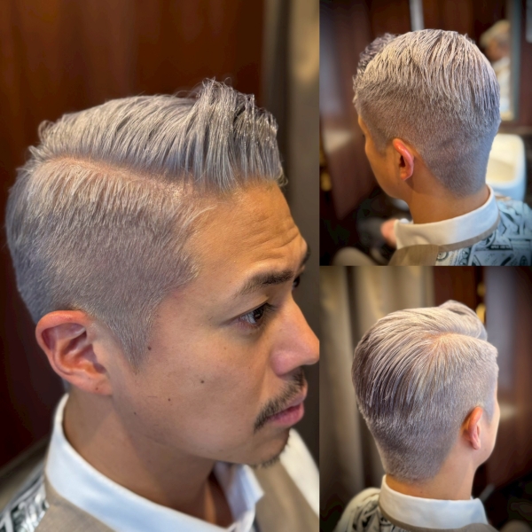 シルバーグレージュショートフェード