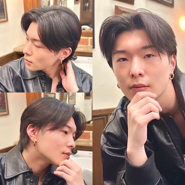 センターパート×艶感ナチュラルウルフ