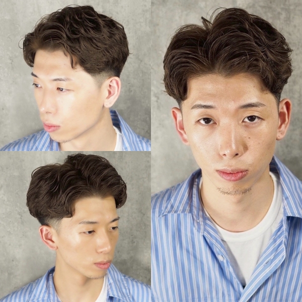 清潔感あふれるフェードセンターパート