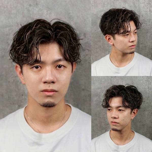 センターパート×波巻きスパイラル