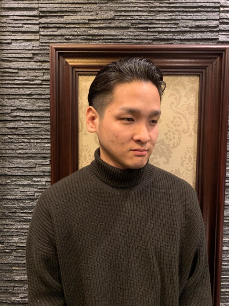 爽やかオールバック ヘアカタログ 高級理容室 床屋 ヘアサロン Premium Barber プレミアムバーバー