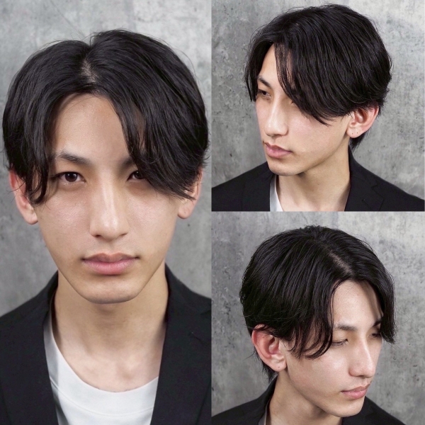 洗練された印象のセンターパート