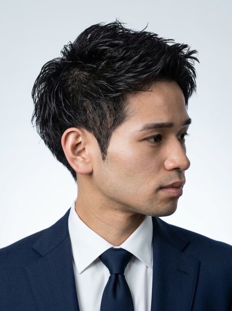 顔剃り×フェードで好印象ビジネスマン