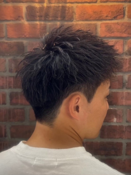 ツーブロアップバング