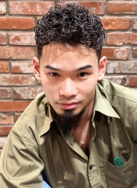 男らしさ全開ショートパーマ