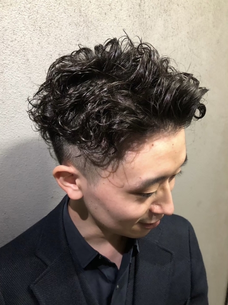 かきあげ風パーマ