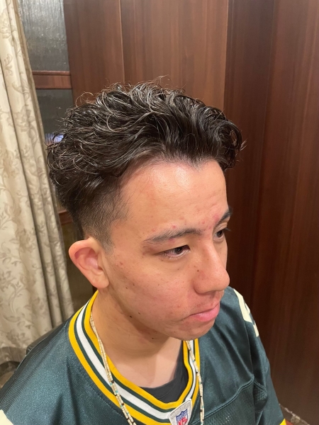 かきあげ風パーマ