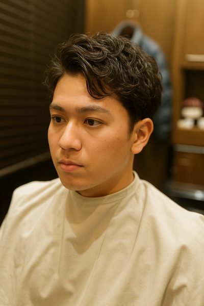 20代男子に人気の軽やかニュアンスパーマ