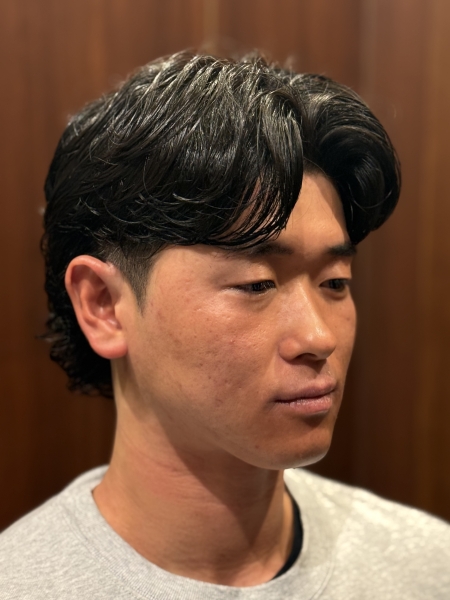 マレット風　サーフカール