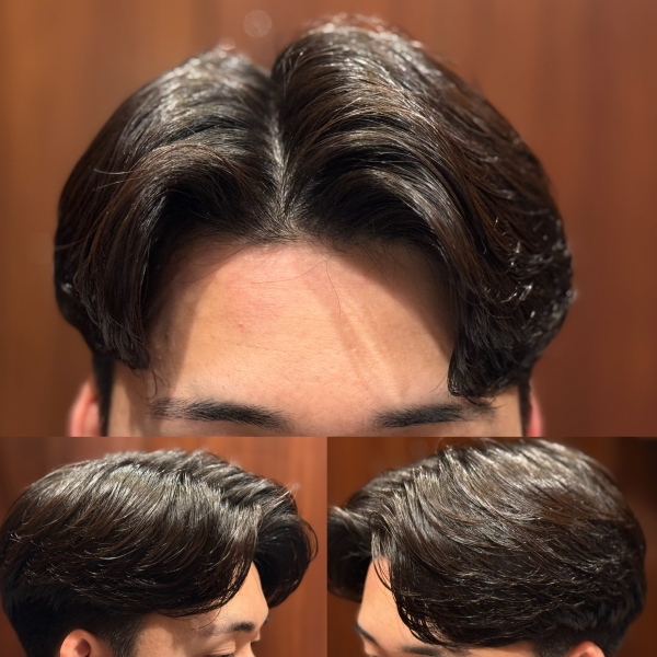 メンズ センターパート 短めニュアンスパーマ