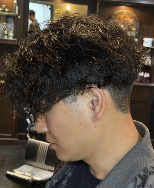 波巻センターパートパーマ