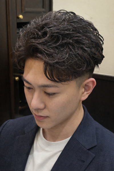 フェザーショートパーマ