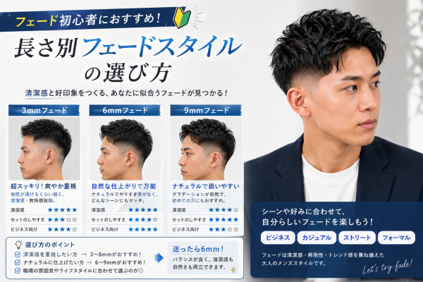 フェード初心者におすすめ！長さ別フェードスタイルの選び方