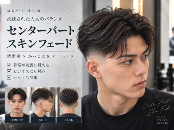 上野御徒町で楽しむセンターパート×スキンフェード