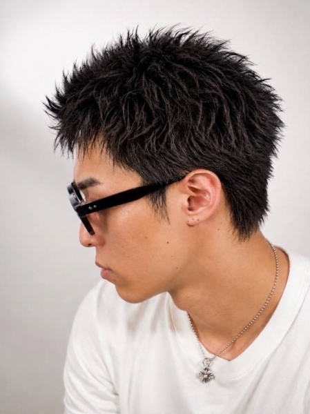 メンズ黒髪ショート