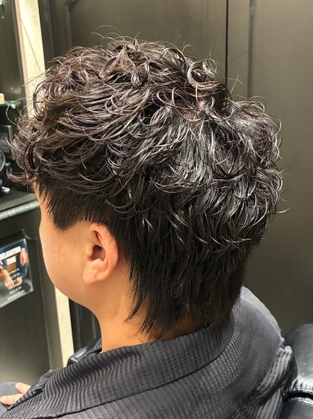 Spiral perm & Mullet style