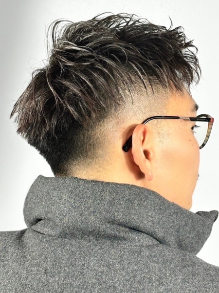 アップバング×フェードスタイル