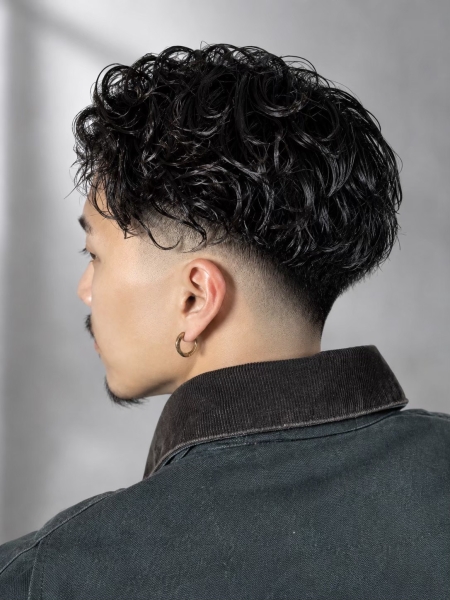 京都河原町のオールバックパーマ