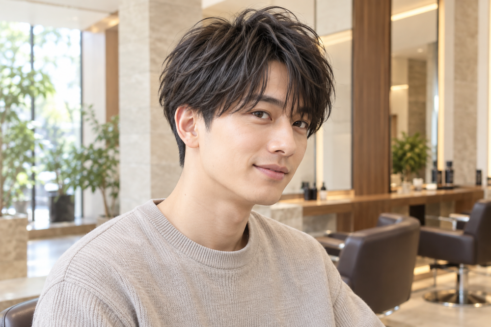 柔らかな印象のマッシュショート