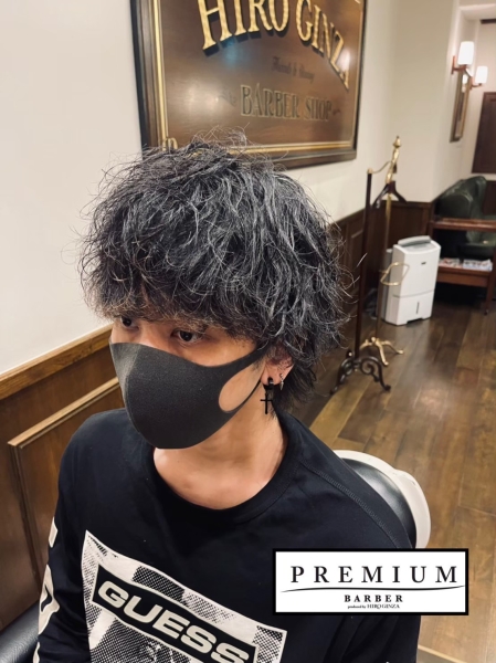 ショートウルフ×パーマ