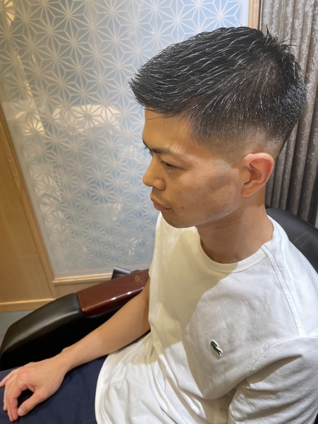 フェードカット×ナチュラルパーマ
