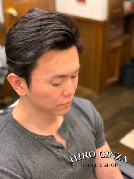 7 3オールバック ヘアカタログ 高級理容室 床屋 ヘアサロン Premium Barber プレミアムバーバー