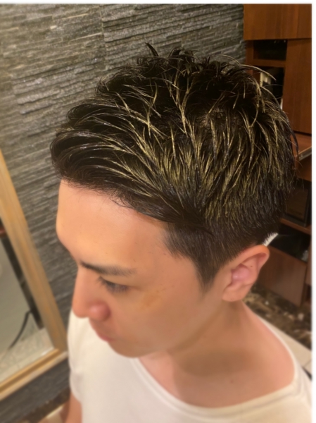 前髪上げ ヘアカタログ 高級理容室 床屋 ヘアサロン Premium Barber プレミアムバーバー