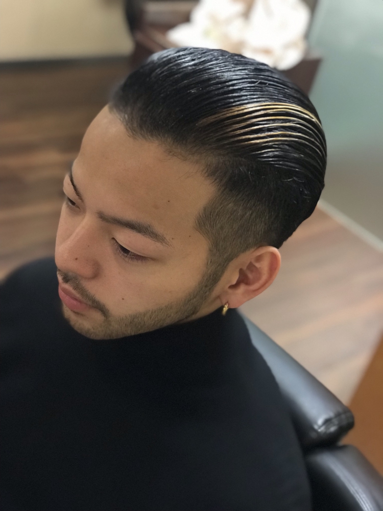 【トップコレクション】 ヘアカタログ ツー ブロック オール バック Kamigataideas