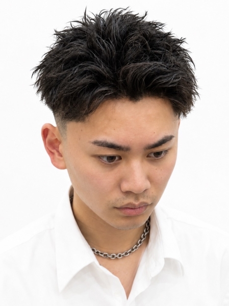 大宮メンズ束感ツイストスパイラル×フェードショート