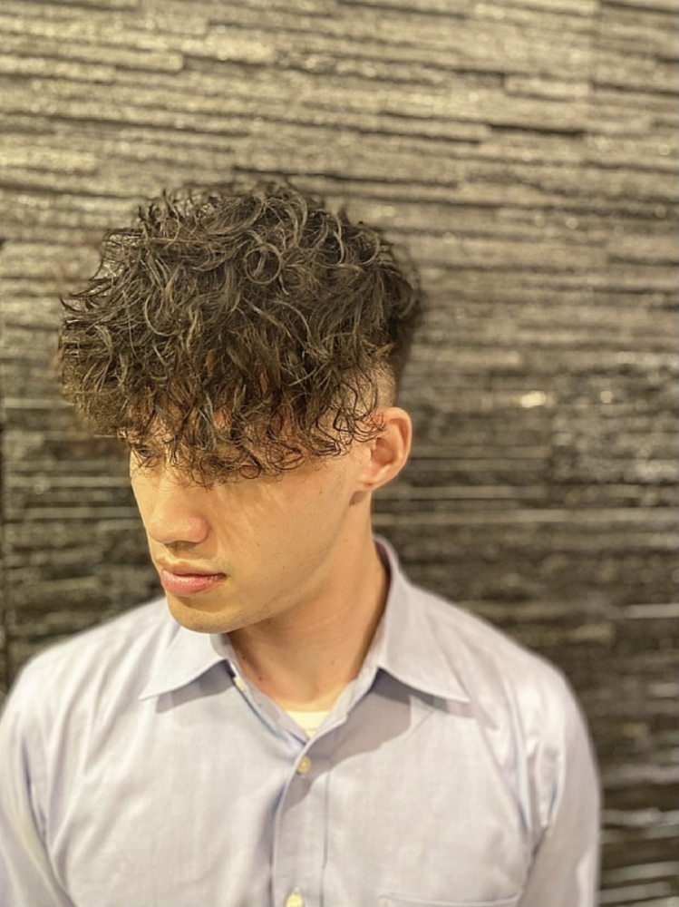 スパイラルパーマ×バーバースタイル｜ヘアカタログ｜高級理容室 床屋 ヒロ銀座ヘアーサロン