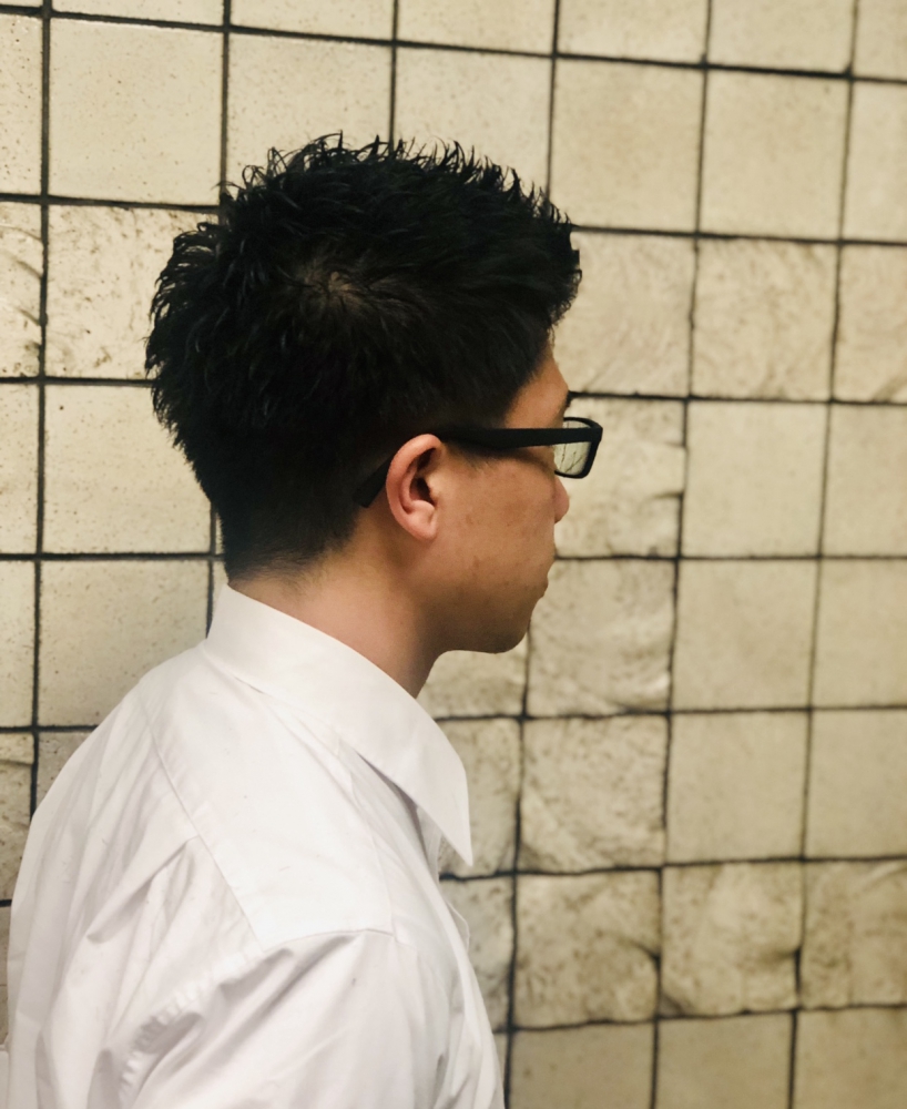 アップバングショートスタイル ヘアカタログ 高級理容室 床屋 ヒロ銀座ヘアーサロン