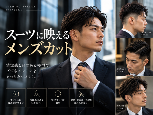 スーツに映えるメンズカット