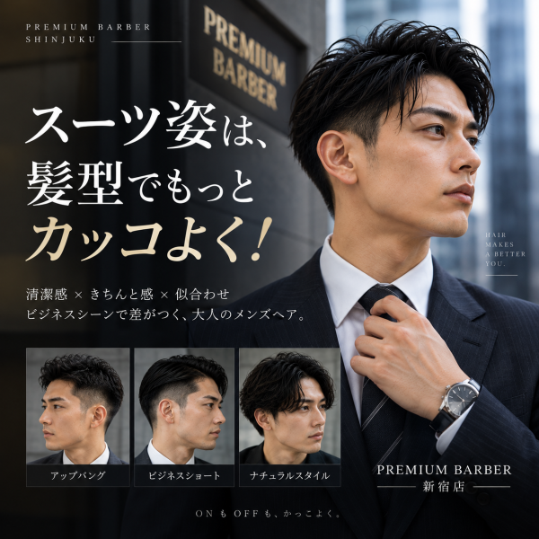 スーツ姿は、髪型でもっとカッコよく！