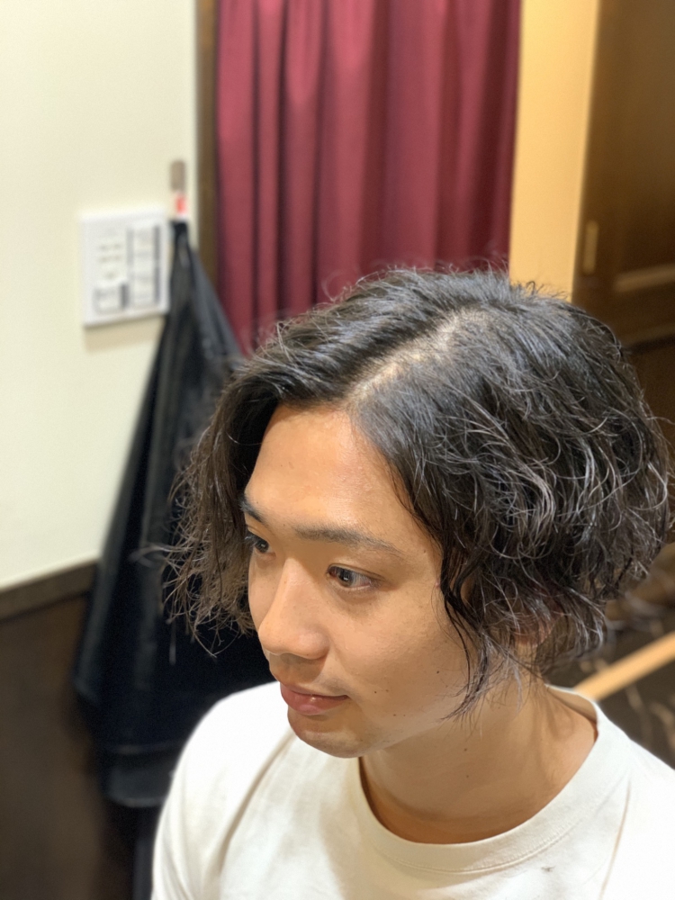 メンズセクシーパーマ ヘアカタログ 高級理容室 床屋 ヒロ銀座ヘアーサロン