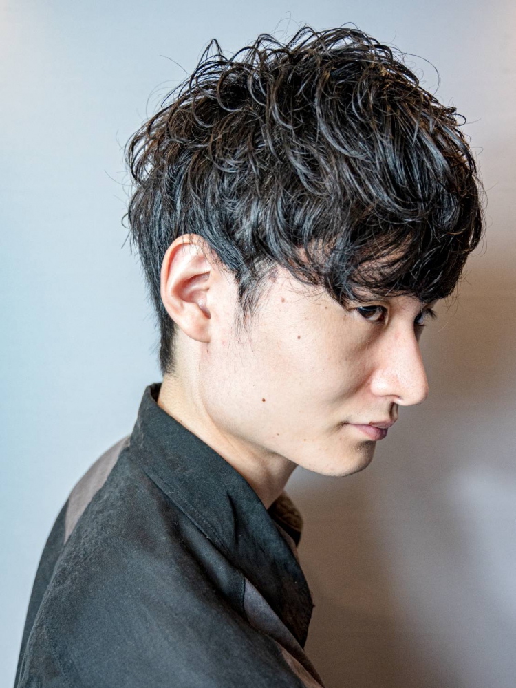 ショートマッシュナチュラルパーマスタイル｜ヘアカタログ｜高級理容室 床屋 ヒロ銀座ヘアーサロン