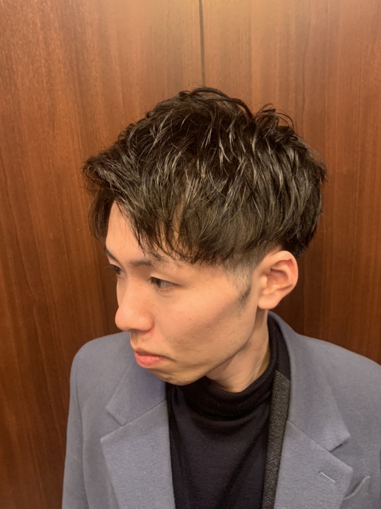 前上げツーブロック ヘアカタログ 高級理容室 床屋 ヒロ銀座ヘアーサロン