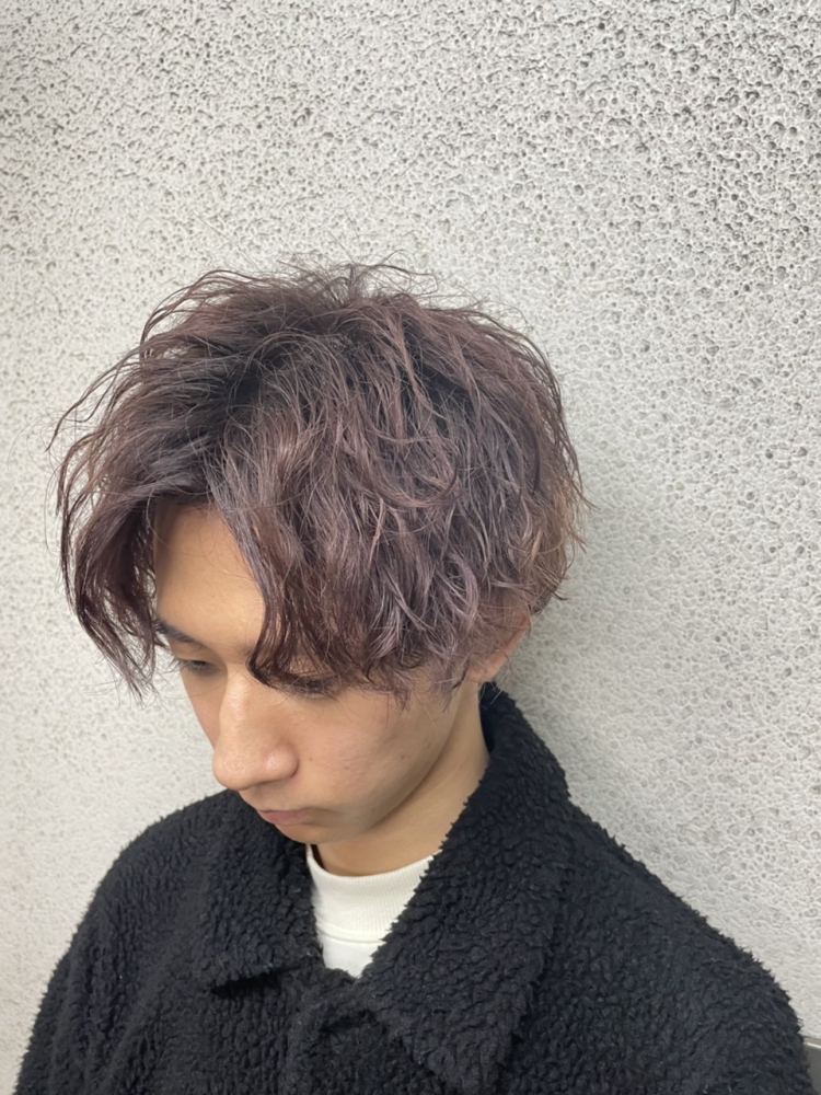 ツイストスパイラル パーマセンターパート｜ヘアカタログ｜高級理容室 床屋 ヒロ銀座ヘアーサロン