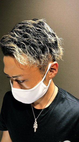 メッシュカラー ヘアカタログ 高級理容室 床屋 ヒロ銀座ヘアーサロン