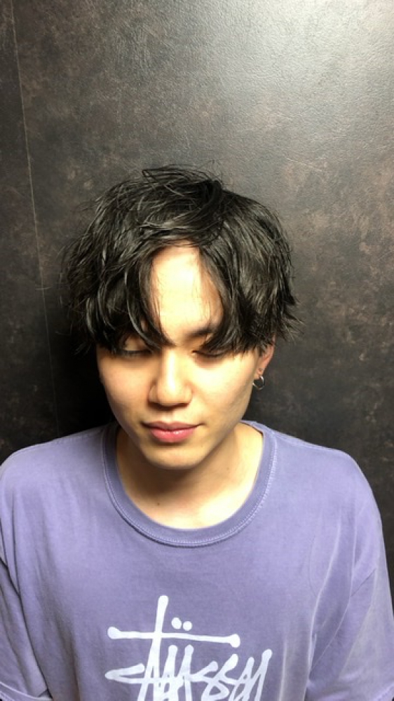 韓国風重めコンマヘア ヘアカタログ 高級理容室 床屋 ヒロ銀座ヘアーサロン