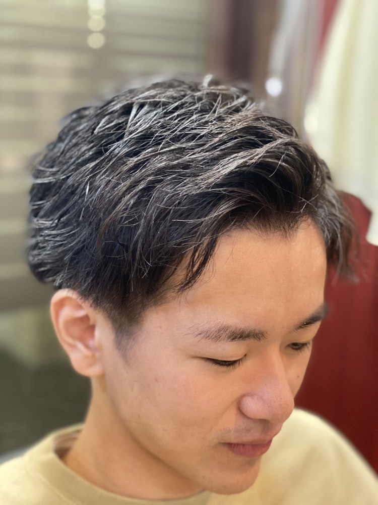 アップバング ヘアカタログ 高級理容室 床屋 ヒロ銀座ヘアーサロン