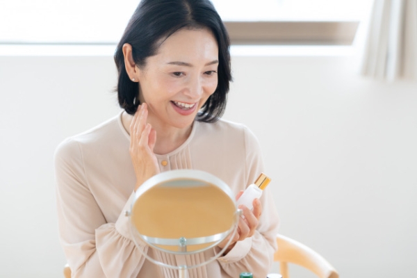 口周りの顔剃りとメイクの仕上がり